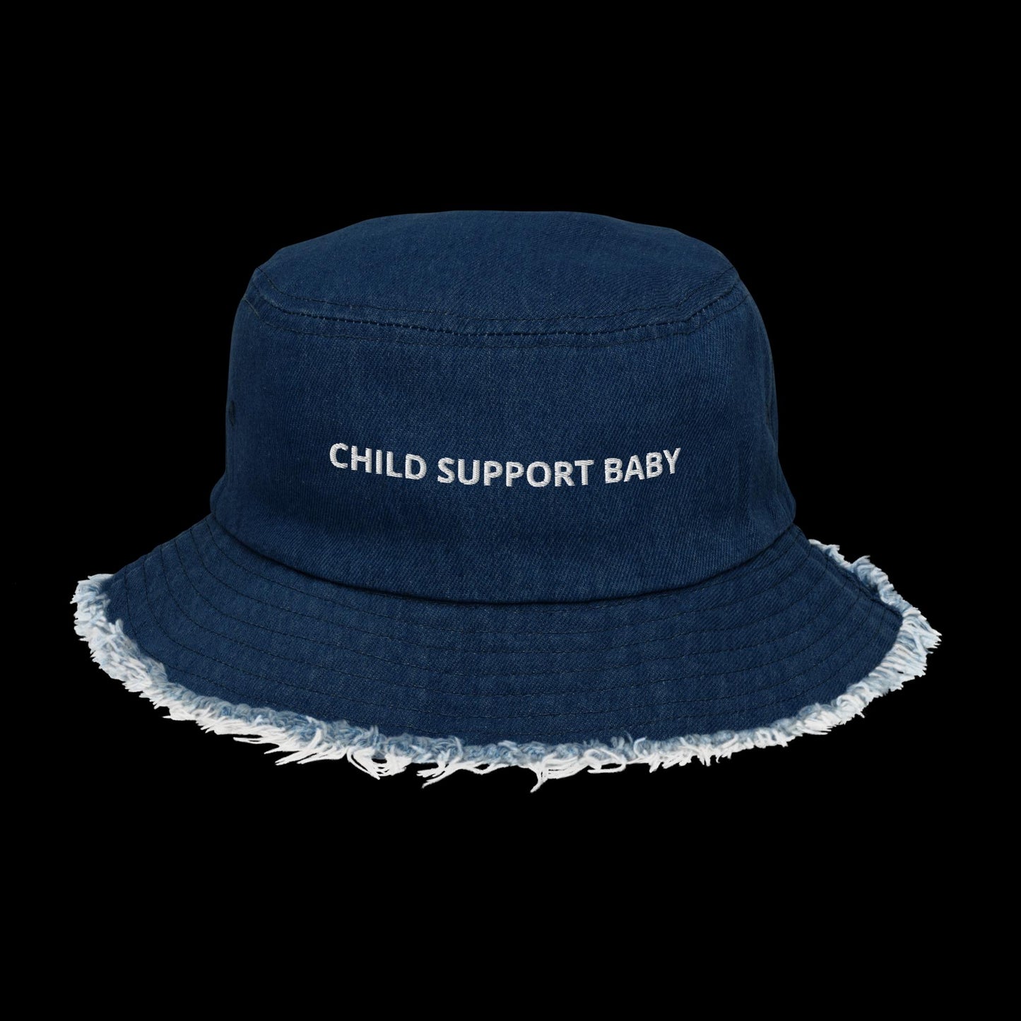 CHILD SUPPORT BABY DISTRESSED DENIM BUCKET HAT